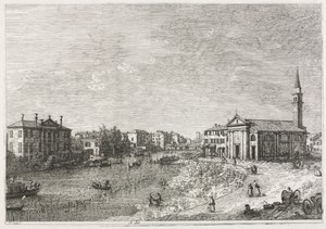 Widoki: Widok na Dolo, miasto nad Brenta, na zachód od Wenecji, 1735-1746. autorstwa Giovanni Antonio Canal
