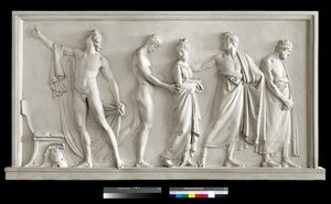 Achilles dostarcza Briseis Heroldom Agamemnona, 1787-90 (tynk) autorstwa Antonio Canova