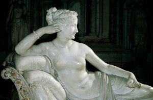 Paolina Borghese jako Wenus Victrix, Antonio Canova (1757-1822), biały marmur autorstwa Antonio Canova