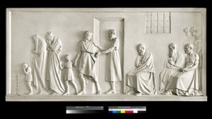 Sokrates opuszcza rodzinę, 1787-1790 (tynk) autorstwa Antonio Canova