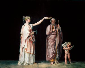 Muza Kaliope i Homer. Tempera Antonio Canovy (1757-1822), około 1798 r. autorstwa Antonio Canova