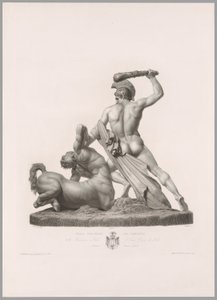 Tezeusz i Centaur, widok z tyłu, z Oeuvre de Canova autorstwa Antonio Canova