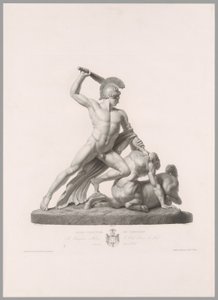 Tezeusz i Centaur, widok z przodu, z Oeuvre de Canova autorstwa Antonio Canova