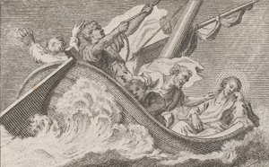 Chrystus na łodzi z rybakami, ca. 1760-93. autorstwa Antonio Capellan
