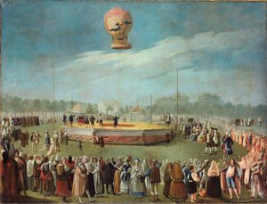 Wejście balonu w obecności dworu Karola IV, ok. godz. 1783