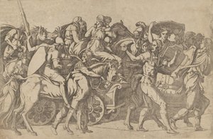 Armia rzymska w marszu - konwój wojsk, 1540-45. autorstwa Antonio Fantuzzi