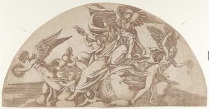 Bóg usadowiony na świecie, 1540-45. autorstwa Antonio Fantuzzi