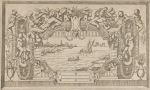 Pejzaż z ozdobną ramą, ca. 1543. autorstwa Antonio Fantuzzi