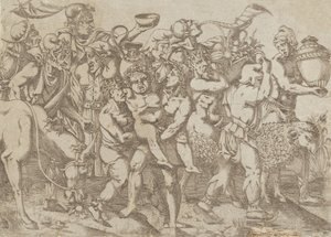 Silenus niesiony, 1543. autorstwa Antonio Fantuzzi