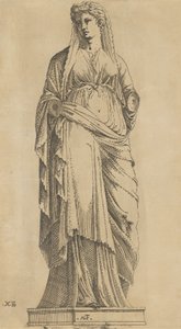 Kobieta pełna twarz, głowa lekko przekrzywiona w lewo, ca. 1543. autorstwa Antonio Fantuzzi