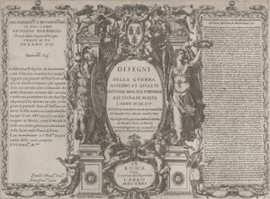 Frontyspis do Rysunków wojny, oblężenia i szturmu wojsk tureckich na wyspę..., 1631. autorstwa Antonio Francesco Lucini