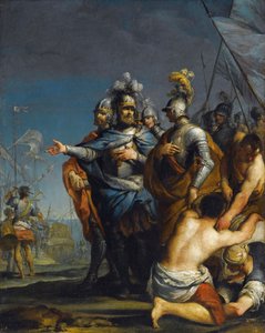 Saint Louis Departing For The Crusade par Antonio Gionima (1697-1732) - Olej na miedzi, 45x35,8 - Kolekcja prywatna autorstwa Antonio Gionima