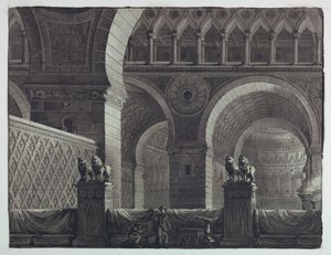 Scenografia, Wnętrze Orientalnego Budynku autorstwa Antonio Giuseppe Basoli