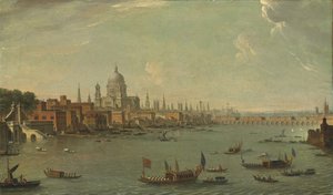Cztery widoki Londynu: Tamiza w kierunku St. Pauls autorstwa Antonio Joli