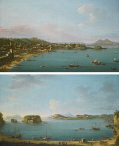 "Neapol od zachodu" i "Zatoka Pozzuoli" autorstwa Antonio Joli autorstwa Antonio Joli