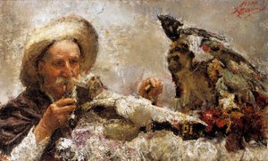 Wróżbita (olej na płótnie) autorstwa Antonio Mancini