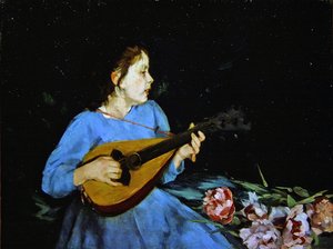 Grający na mandolinie (olej na płótnie)