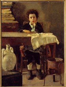 Mały chłopiec lub biedny chłopiec Obraz Antonio Manciniego (1852-1930) XIX w. Słońce. 1,3x0,97 m Paryż, Muzeum Orsay