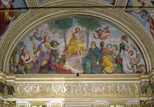 Sala Lustrzana, Apollo i Muzy (fresk)