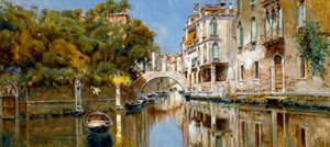 Kanał w Wenecji w słońcu autorstwa Antonio Maria de Reyna Manescau