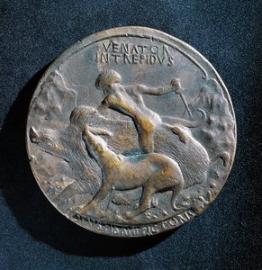 Brązowy medal Alfonsa V Aragońskiego (1394-1458) autorstwa Antonio Pisanello