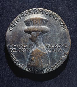 Brązowy medal Gianfrancesco Gonzagi (1395-1444), awers, proj. Antonio di Puccio Pisano, znanego jako Pisanello (ok. 1395-1455), średnica 10,20 cm autorstwa Antonio Pisanello