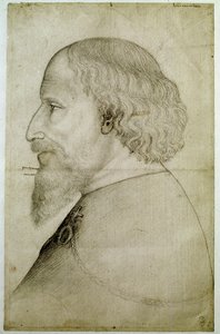 Cesarz Zygmunt Luksemburski (1368-1437), widziany w popiersiu, z profilu po lewej stronie. Rysunek autorstwa Antonio di Puccio Pisano dit Pisanello (przed 1395-1455). Czarny kamień. Wymiary: 41,1x55,9 cm. autorstwa Antonio Pisanello