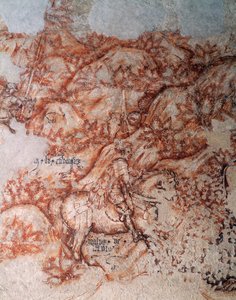 Sinopia (podmalowanie), detal (fresk) autorstwa Antonio Pisanello