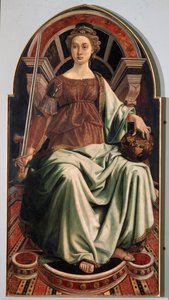 Alegoria Sprawiedliwości - olej na desce, ok.1470 autorstwa Antonio Pollaiuolo