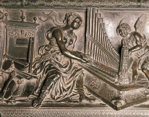 Muzyka, fragment z grobu Sykstusa IV autorstwa Antonio Pollaiuolo
