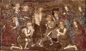 Zejście Chrystusa do otchłani i uwolnienie św. Jana Chrzciciela, gobelin przedstawiający sceny z życia świętego (materiał) autorstwa Antonio Pollaiuolo