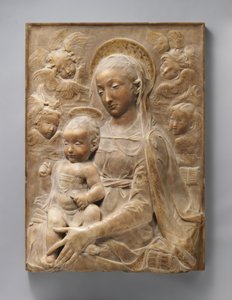 Madonna z Dzieciątkiem i Aniołami, ok.1455-60 (marmur z pozłacanymi detalami)