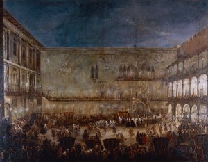 Przybycie księżniczki Amalie z Saksonii do Padwy przez Antonio Stoma (ok. 1688-1734) autorstwa Antonio Stom