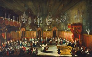 Bal ku czci Anny Marii Luizy de Medici, Elektorki Palatynatu, ca. 1718-1719. autorstwa Antonio Stom