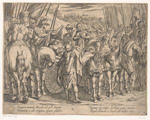 Aleksander Wielki odnajduje ciało Dariusza Czyny Aleksandra Wielkiego (tytuł serii) Alexandri magni praecipvae res gestae (tytuł serii)