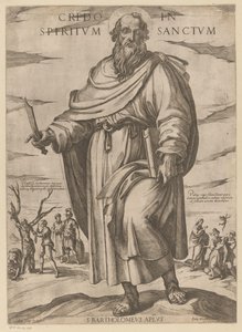 św. Bartłomieja Wierzę w Ducha Świętego (tytuł na przedmiocie) Chrystus, Maryja i apostoł (tytuł serii) autorstwa Antonio Tempesta