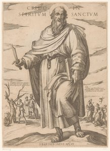 św. Bartłomieja Wierzę w Ducha Świętego (tytuł na przedmiocie) Chrystus, Maryja i apostoł (tytuł serii) autorstwa Antonio Tempesta