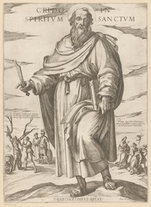 św. Bartłomieja Wierzę w Ducha Świętego (tytuł na przedmiocie) Chrystus, Maryja i apostoł (tytuł serii) autorstwa Antonio Tempesta
