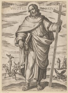 Św. Filipa Stamtąd przyjdzie sądzić żywych i umarłych (tytuł na obiekcie) Chrystus, Maryja i apostoł (tytuł serii) autorstwa Antonio Tempesta