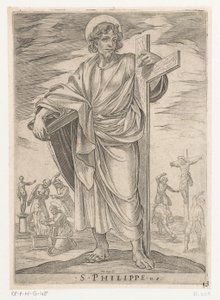 Św. Filip S. Philippe (tytuł na obiekcie) Chrystus, Maryja i Apostołowie (tytuł serii) autorstwa Antonio Tempesta