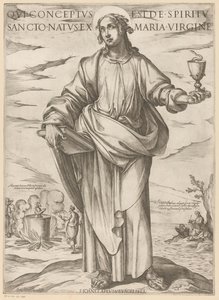 św. Jana Kto został poczęty z Ducha Świętego, zrodzony z Dziewicy Maryi (tytuł na przedmiocie) Chrystus, Maryja i apostoł (tytuł serii) autorstwa Antonio Tempesta