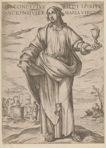św. Jana Który został poczęty z Ducha Świętego, zrodzony z Dziewicy Maryi (tytuł na przedmiocie) Chrystus, Maryja i apostoł (tytuł serii) autorstwa Antonio Tempesta