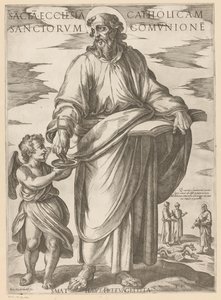 Św. Mateusza Święty Kościół katolicki w obcowaniu świętych (tytuł na przedmiocie) Chrystus, Maryja i apostoł (tytuł serii) autorstwa Antonio Tempesta
