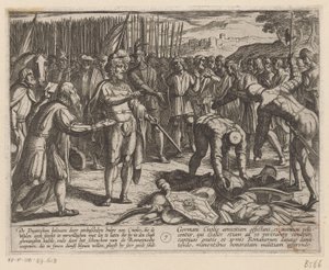 Posłowie niemieccy odwiedzają Juliusa Civilis Wojny batawskie przeciwko Rzymianom (tytuł serii) Batavorum cum Romanis Bellum (tytuł serii) autorstwa Antonio Tempesta