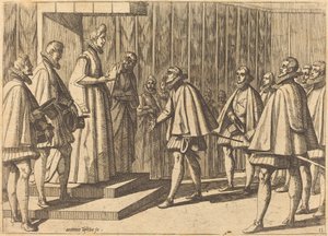 Włoski książę przed Małgorzatą Austriacką autorstwa Antonio Tempesta