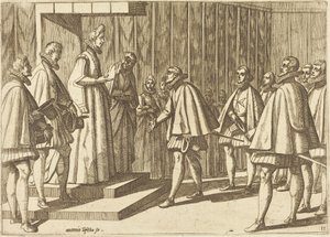 Włoski książę przed Małgorzatą Austriacką autorstwa Antonio Tempesta