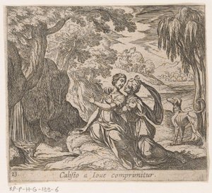 Jowisz i Kallisto Callisto zmiażdżona przez Jowisza (tytuł na obiekcie) Metamorfoza lub przekształcenia (tytuł serii) Metamorfosen van Ovidius (tytuł serii) autorstwa Antonio Tempesta