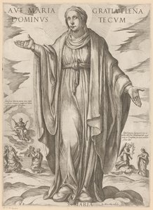 Maria Zdrowaś Maryjo, łaski pełna, Panie z Tobą (tytuł na przedmiocie) Chrystus, Maryja i apostoł (tytuł serii) autorstwa Antonio Tempesta