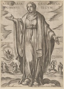 Maria Zdrowaś Maryjo, łaski pełna, Panie z Tobą (tytuł na przedmiocie) Chrystus, Maryja i apostoł (tytuł serii) autorstwa Antonio Tempesta