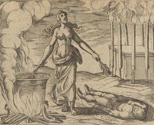 Medea Przywracanie młodości Aesona Medea,..., Wydana po 1606 r. autorstwa Antonio Tempesta